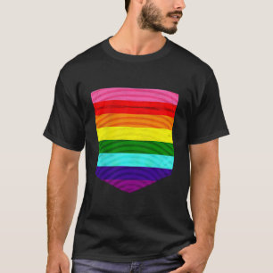 Camiseta Original 8 Stripe Gay Pride Bandera Pocket Tee