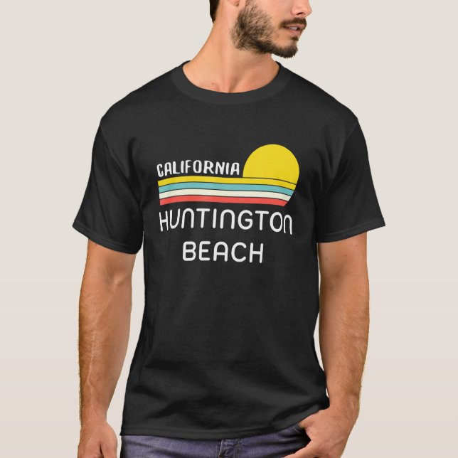 Camiseta Original Huntington Beach Ca Retro Sunset Image No (Anverso)
