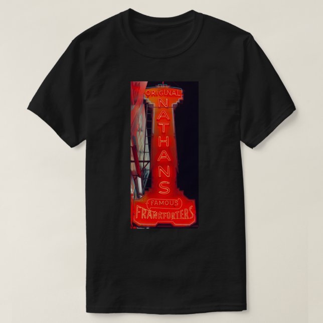 Camiseta Original Nathans Famosos Perros Calientes Rótulo N (Diseño del anverso)