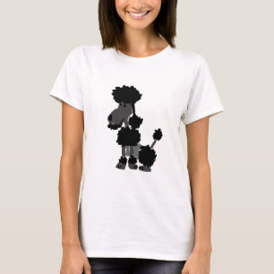 Camiseta Original negra divertida del arte del caniche
