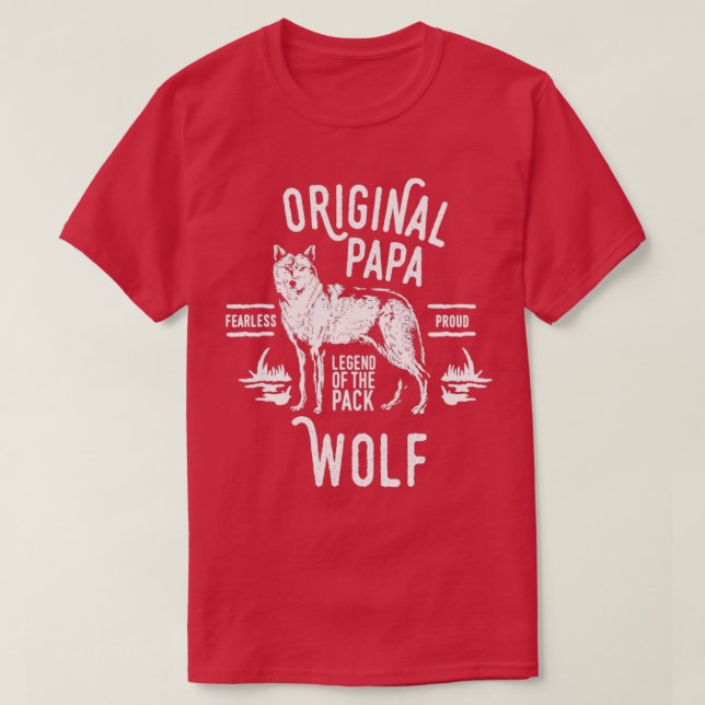 Camiseta Original Papa Wolf Leader del Día de los Padres (Diseño del anverso)