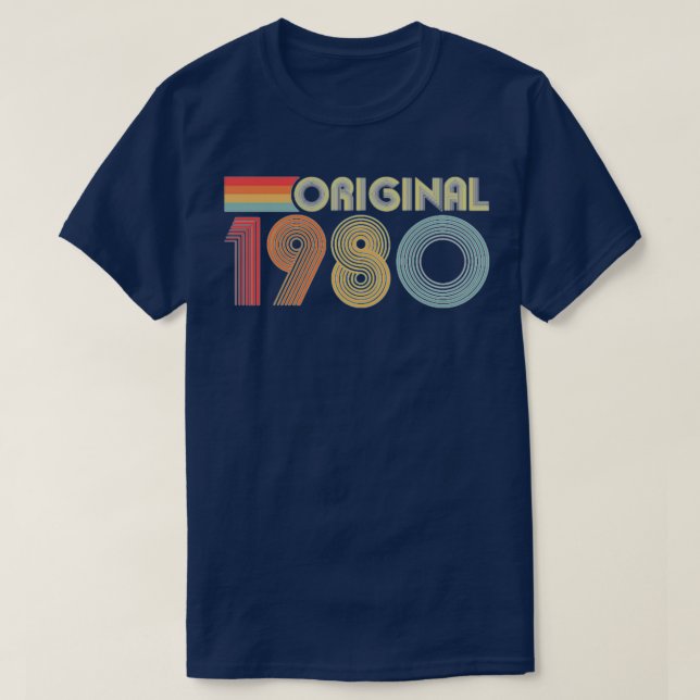Camiseta Original retro 1980 40º regalo de cumpleaños (Diseño del anverso)