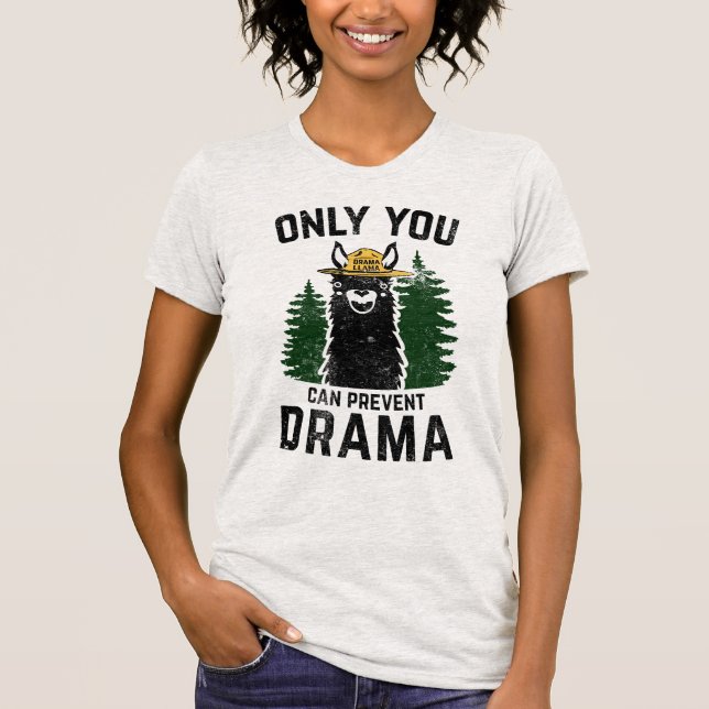 Camiseta Original Sólo Puedes Evitar Llama Drama (Anverso)