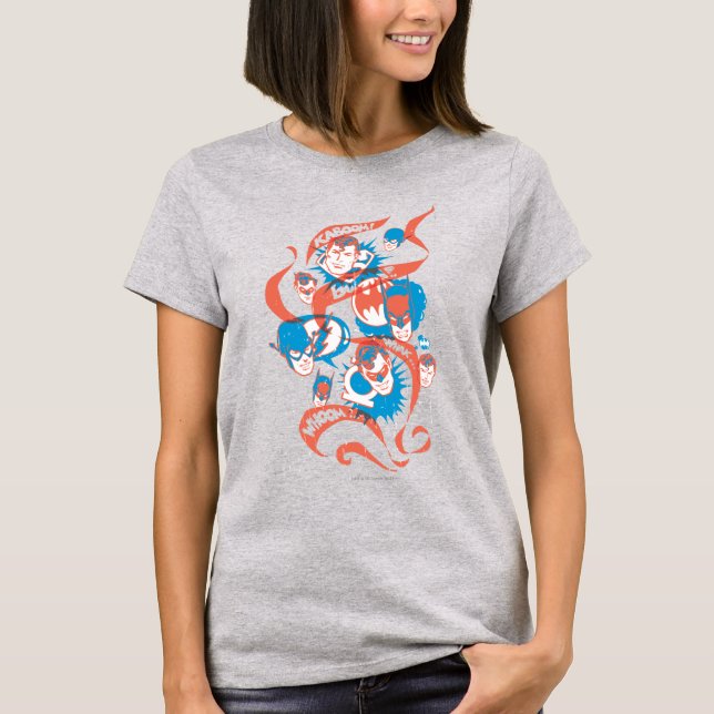 Camiseta Originales de DC - Explosión de logotipos (Anverso)