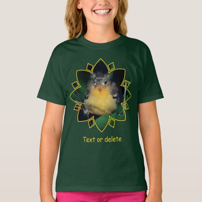 Camiseta Oriole Bebé Volantón Personalizado (Anverso)