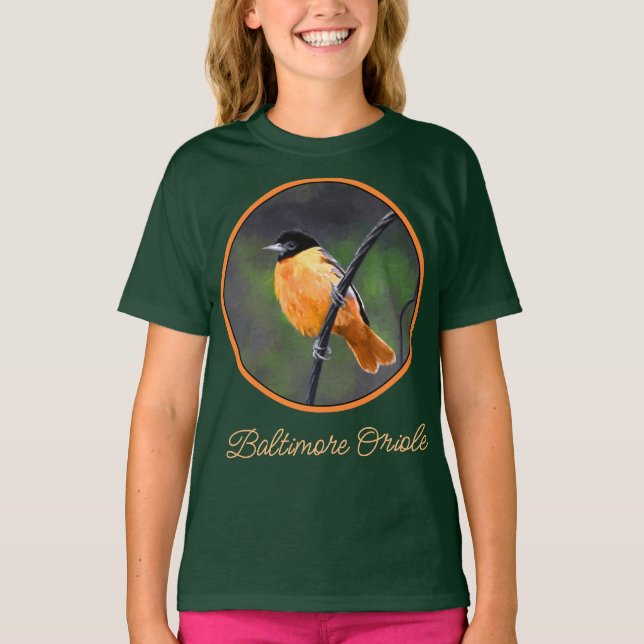 Camiseta Oriole Painting - Original Bird Art T-Shirt (Anverso)