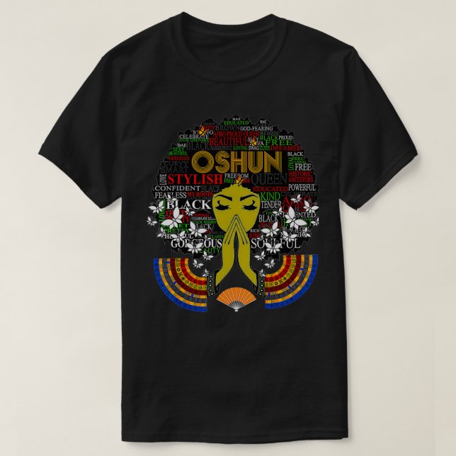 Camiseta Orisha Oshun Diosa de la Divinidad, la Femininidad (Diseño del anverso)