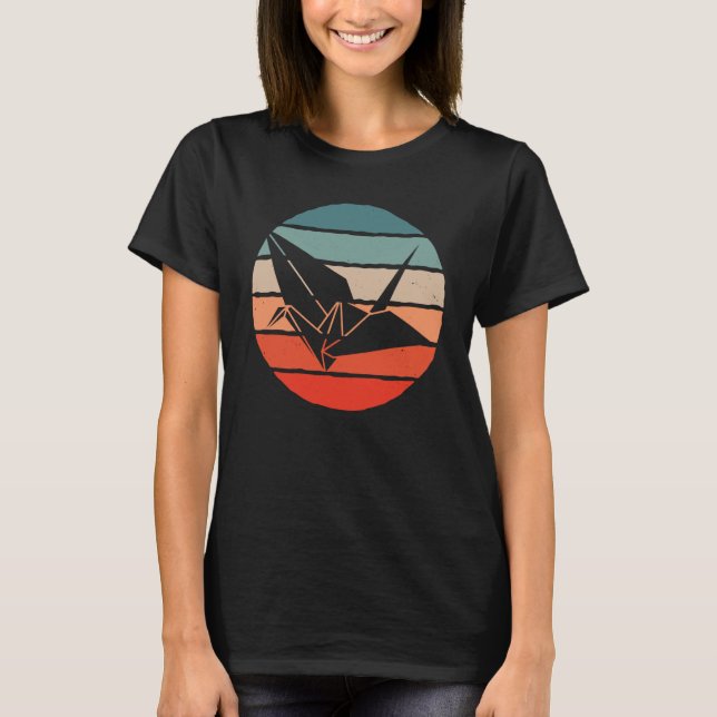 Camiseta Orizuru Retro Origami Crane 1 (Anverso)