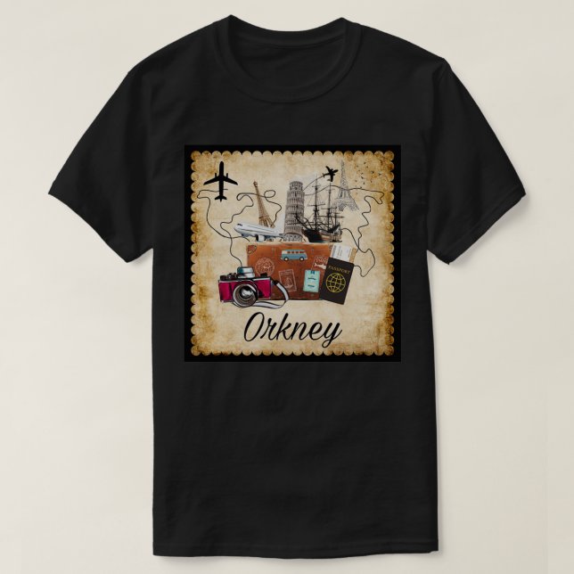 Camiseta Orkney World Travel Souvenir Travel Destination Tr (Diseño del anverso)