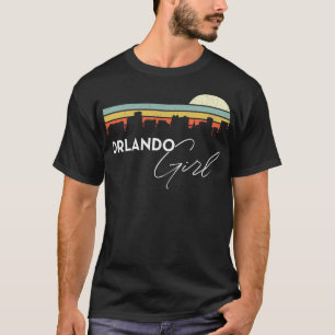 Camiseta Orlando Chica Retro Sunset City Skyline Souvenir