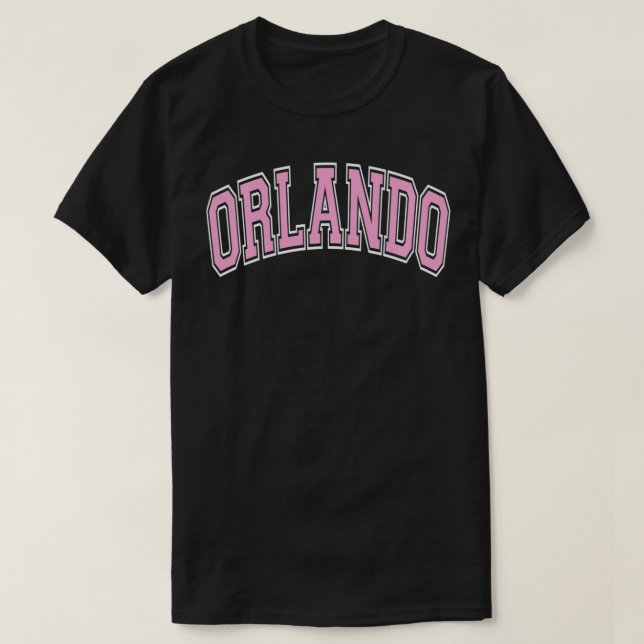 Camiseta Orlando Florida FL Varsity Style Pink Tet Pullover (Diseño del anverso)