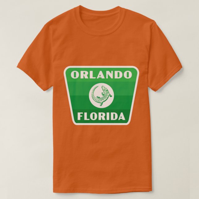 Camiseta Orlando Florida Retro Gator Badge Green (Diseño del anverso)