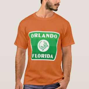 Camiseta Orlando Florida Retro Gator Badge Green