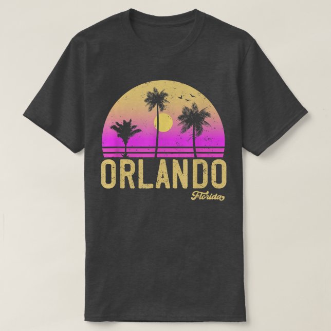 Camiseta Orlando Florida Retro Vintage Sunset (Diseño del anverso)