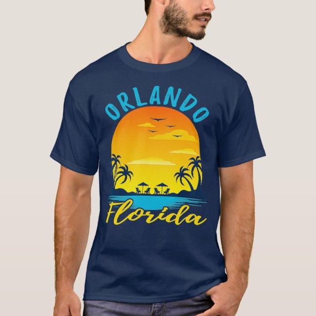 Camiseta Orlando Florida Sunset Beach Palm Trees Ocean (Anverso)