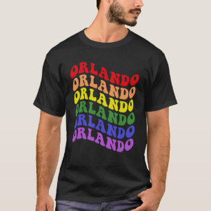 Camiseta Orlando Gay Pride Rainbow LGBTQ LGBT Groovy Retro