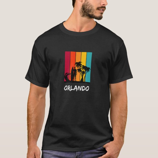 Camiseta Orlando Holiday Vacation Souvenir Retro Surfing (Anverso)