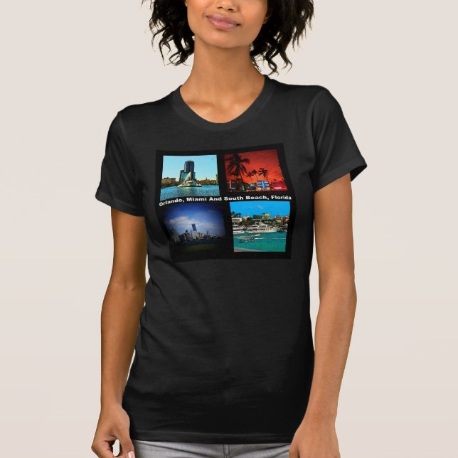 Camiseta Orlando, Miami, South Beach Collage (Anverso)