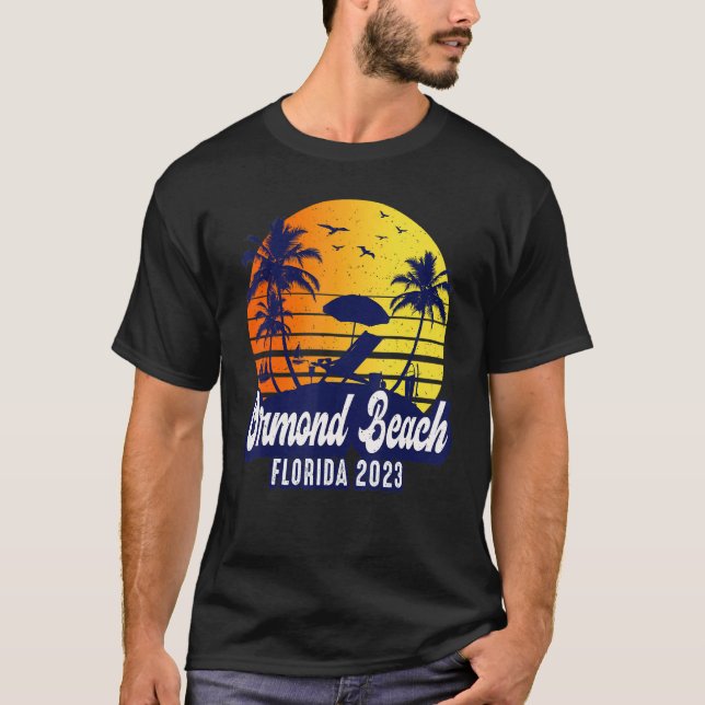 Camiseta Ormond Beach 2023 Florida Sunset Beach Retro (Anverso)