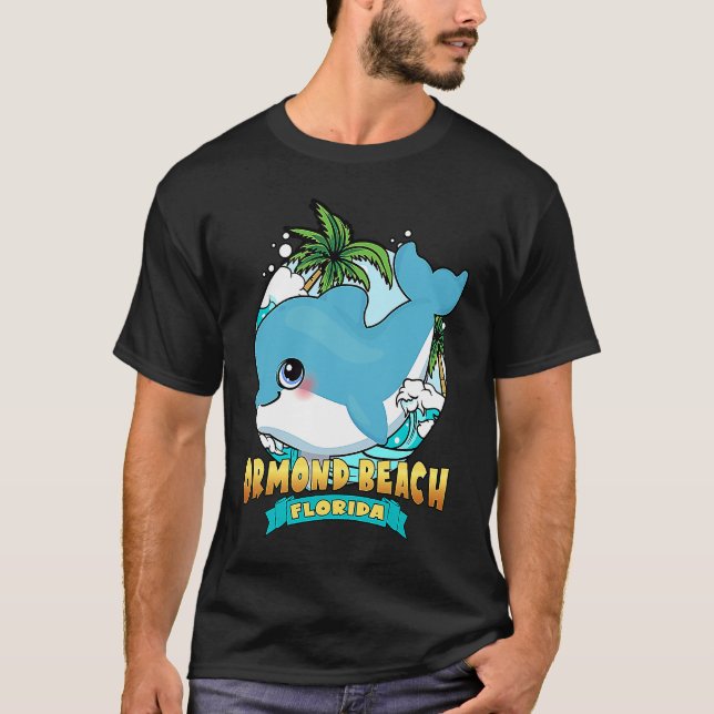 Camiseta ORMOND BEACH FLORIDA Cute Baby Dolphin Souvenir (Anverso)
