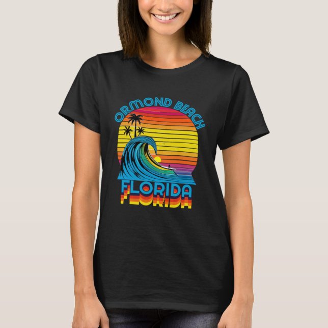 Camiseta Ormond Beach Florida Retro Throwback Surf & Beach  (Anverso)