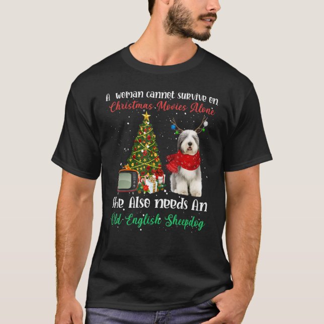 Camiseta Ornam Ornam, un árbol de navidad de renos ingleses (Anverso)