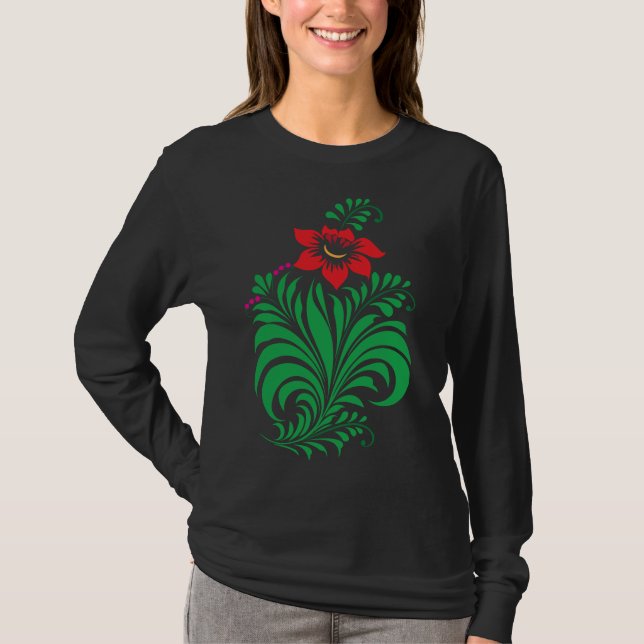 Camiseta Ornamental Floral Flower Design – Elegant (Anverso)