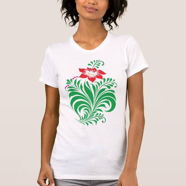 Camiseta Ornamental Floral Flower Design – Elegant (Anverso)