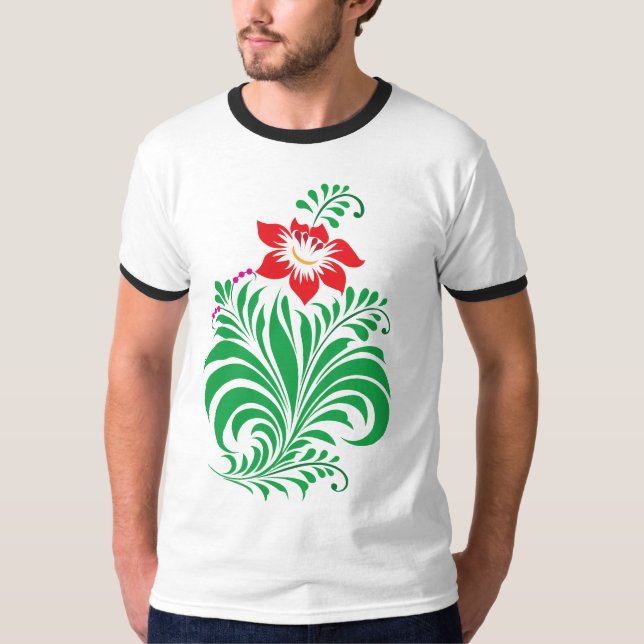 Camiseta Ornamental Floral Flower Design – Elegant (Anverso)