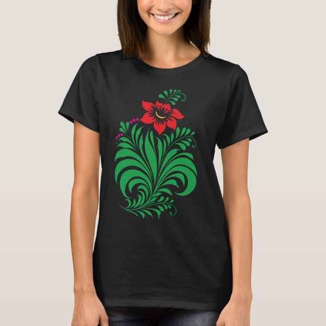 Camiseta Ornamental Floral Flower Design – Elegant (Anverso)