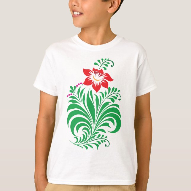 Camiseta Ornamental Floral Flower Design – Elegant (Anverso)