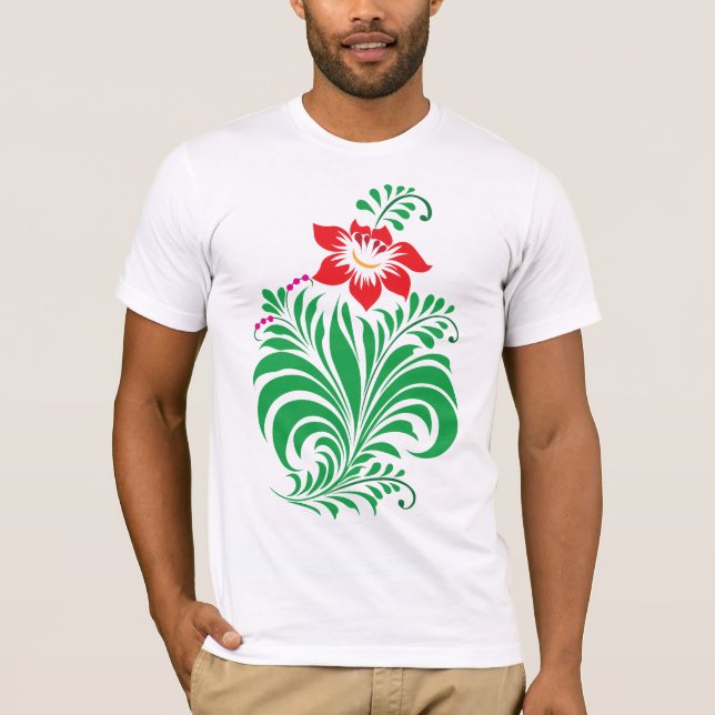 Camiseta Ornamental Floral Flower Design – Elegant (Anverso)