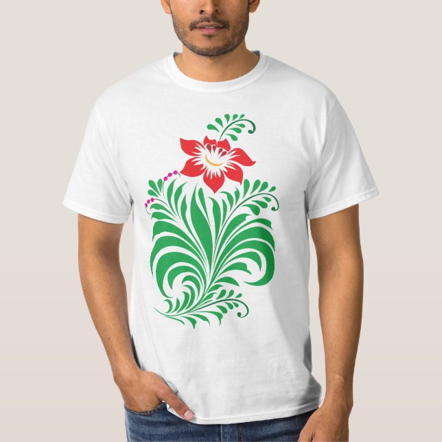 Camiseta Ornamental Floral Flower Design – Elegant (Anverso)