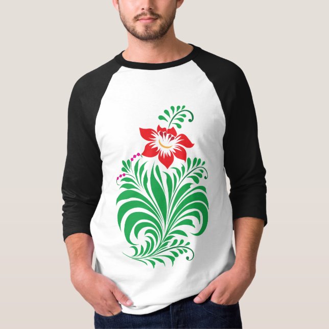 Camiseta Ornamental Floral Flower Design – Elegant (Anverso)