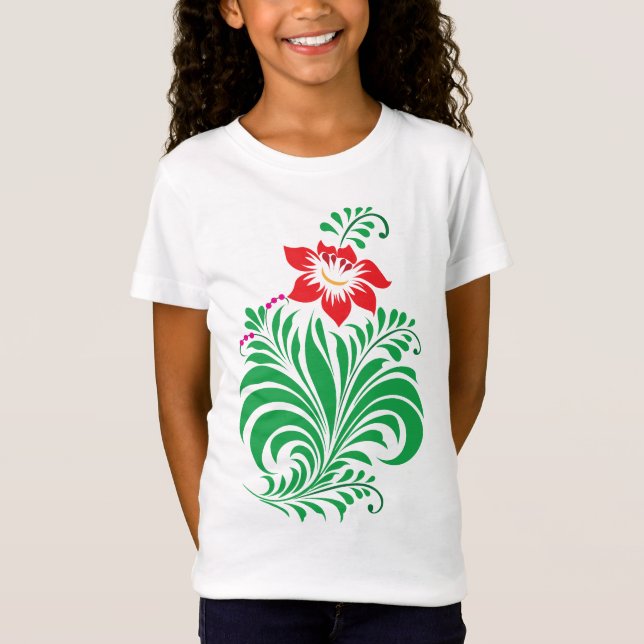 Camiseta Ornamental Floral Flower Design – Elegant (Anverso)