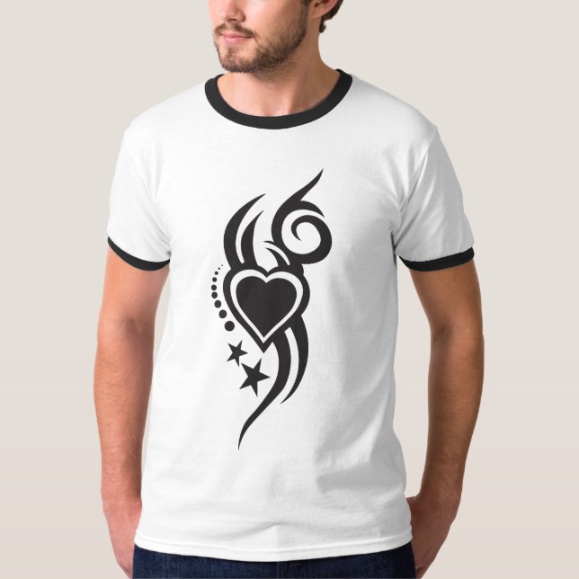 Camiseta Ornamental Floral Heart Tattoo  (Anverso)