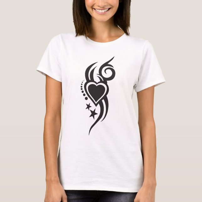 Camiseta Ornamental Floral Heart Tattoo  (Anverso)