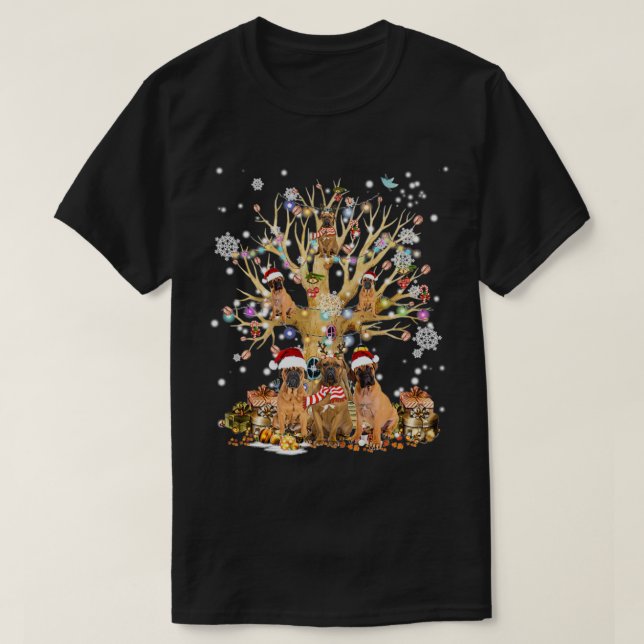 Camiseta Ornamento De Árbol De Navidad De Boerboel Para Per (Diseño del anverso)