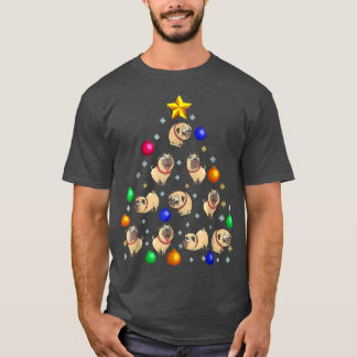 Camiseta Ornamento De Árbol De Navidad De Perro De Pug Para