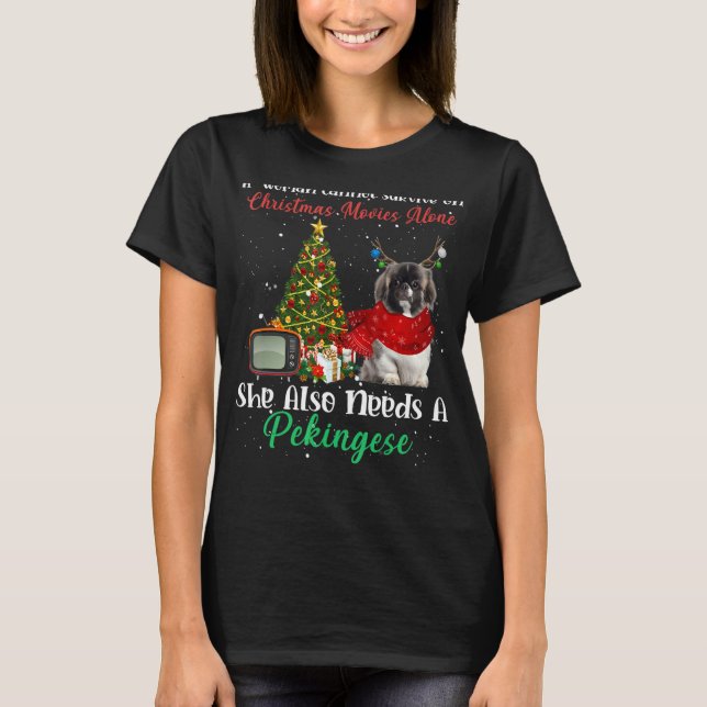 Camiseta Ornamento de árbol de navidad de renos de perro de (Anverso)