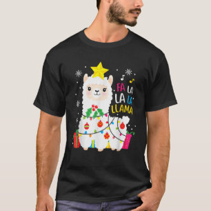 Camiseta Ornamento de camisas navideñas cute fa la llama