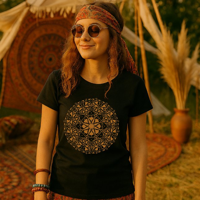 Camiseta Ornamento de estilo bohemio redondo vintage (Subido por el creador)