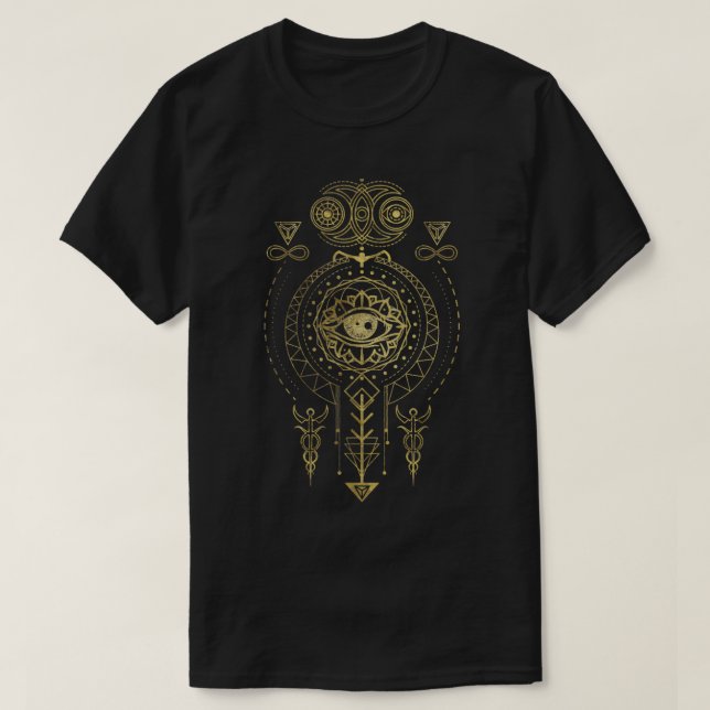 Camiseta Ornamento de geometría sagrada mística (Diseño del anverso)