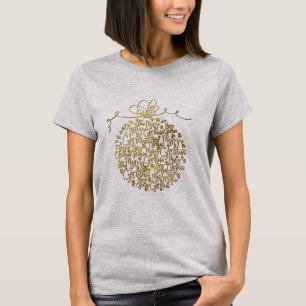 Camiseta Ornamento de oro de Feliz Navidad