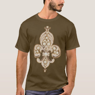 Camiseta Ornamento de oro y perlas de lujo Fleurdelis