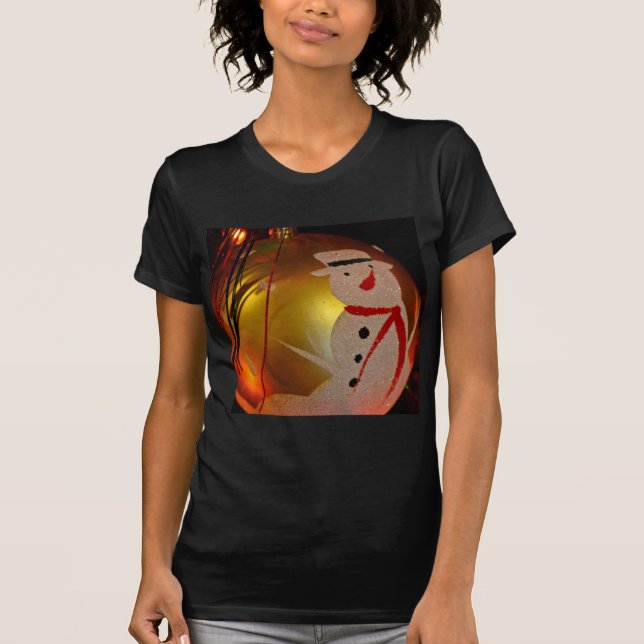Camiseta Ornamento de Snowman espumoso (Anverso)