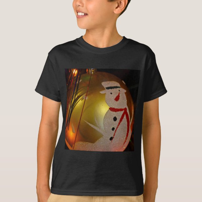 Camiseta Ornamento de Snowman espumoso (Anverso)