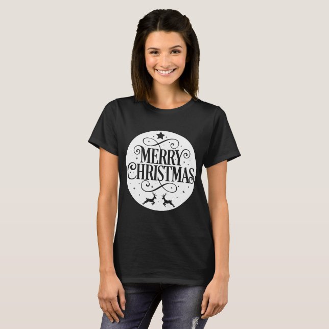 Camiseta Ornamento del árbol de navidad de Feliz (Anverso completo)