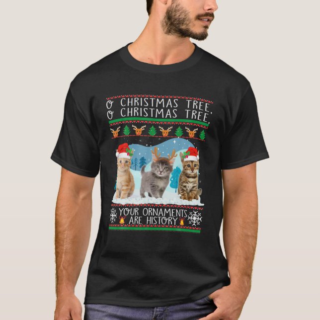 Camiseta Ornamento divertido de la familia Pajamas de Cats  (Anverso)