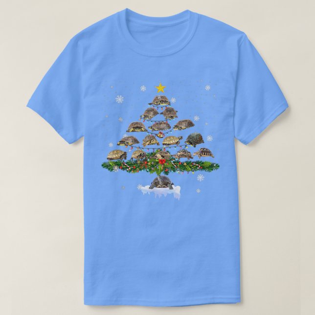 Camiseta Ornamento divertido del árbol navideño ruso tortoi (Diseño del anverso)